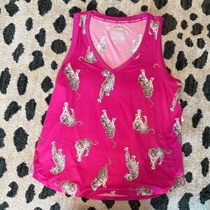 Pink Tiger Print Tank Top
